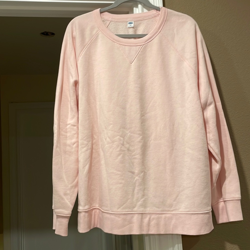 Women size XXL light pink crew neck pull over sweatshirt from Old Navy